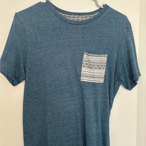 Men’s On the Byas Teal T-Shirt with Geometric Pocket